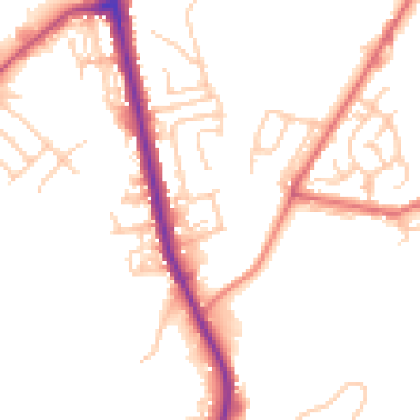 Daytime road noise heatmap for BL9 9SL