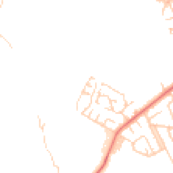 Daytime road noise heatmap for BL9 9UF