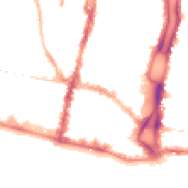 Night-time road noise heatmap for BN1 1AB