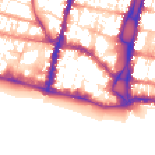 Daytime road noise heatmap for BN1 1AE