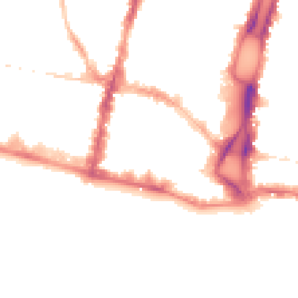 Night-time road noise heatmap for BN1 1AE