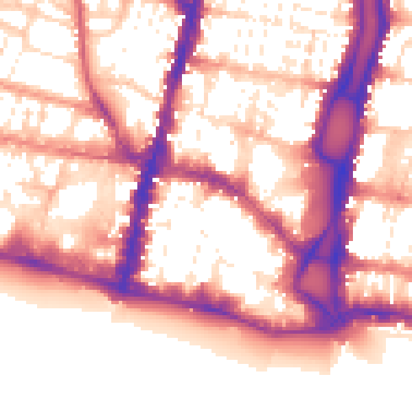 Daytime road noise heatmap for BN1 1AF