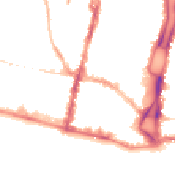 Night-time road noise heatmap for BN1 1AG