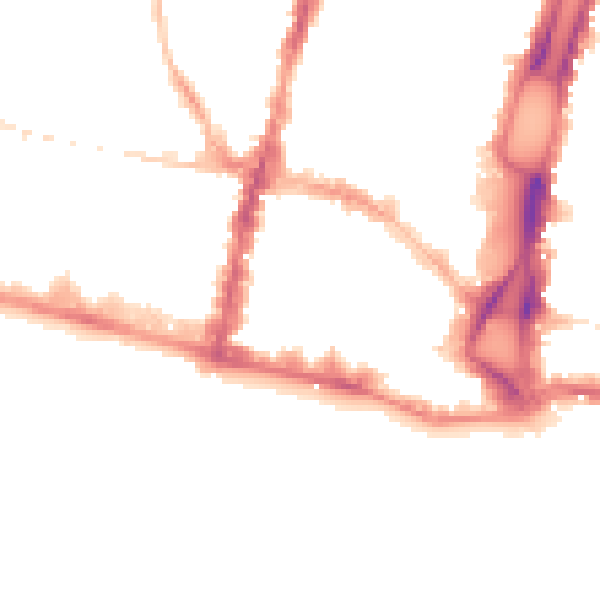 Night-time road noise heatmap for BN1 1AJ
