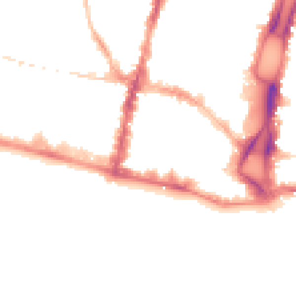 Night-time road noise heatmap for BN1 1AL