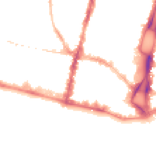 Night-time road noise heatmap for BN1 1AN