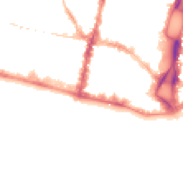 Night-time road noise heatmap for BN1 1AP