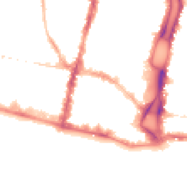 Night-time road noise heatmap for BN1 1BG