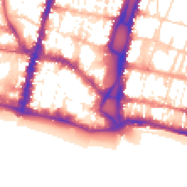 Daytime road noise heatmap for BN1 1BP