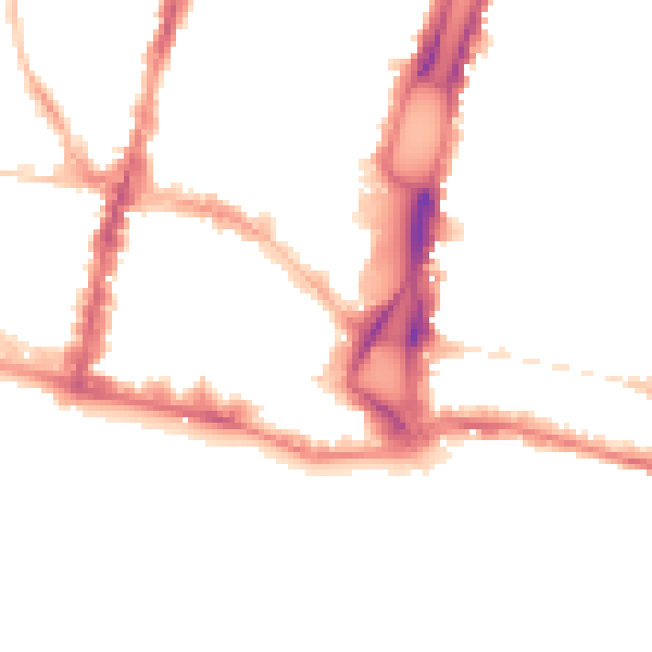 Night-time road noise heatmap for BN1 1BP