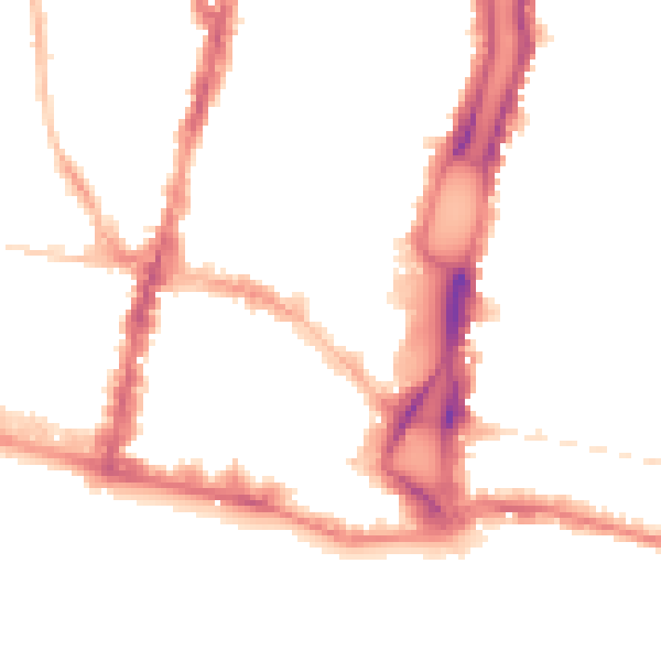 Night-time road noise heatmap for BN1 1EA