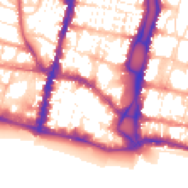 Daytime road noise heatmap for BN1 1EB