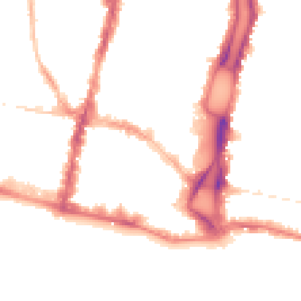 Night-time road noise heatmap for BN1 1EB