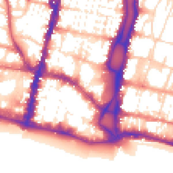 Daytime road noise heatmap for BN1 1ED
