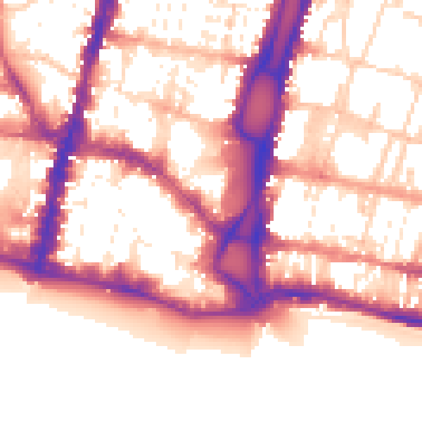 Daytime road noise heatmap for BN1 1EE