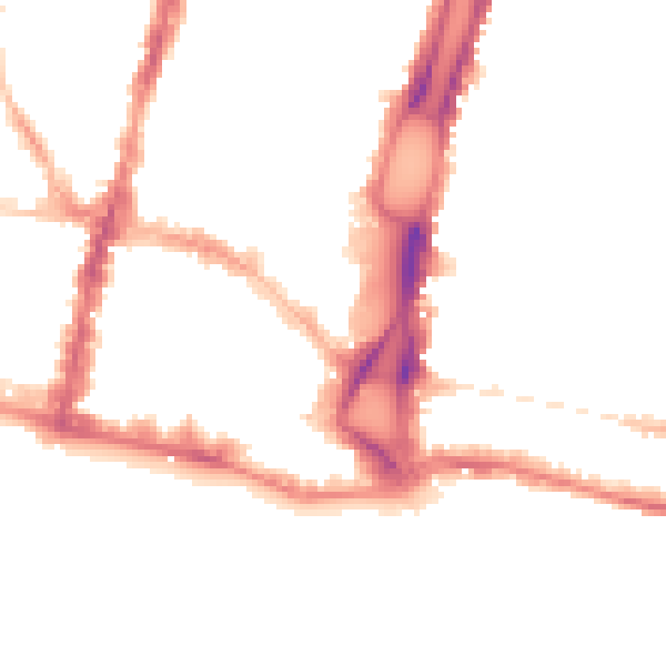 Night-time road noise heatmap for BN1 1EE