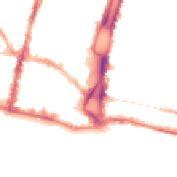 Night-time road noise heatmap for BN1 1EF