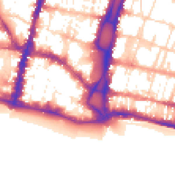 Daytime road noise heatmap for BN1 1EG