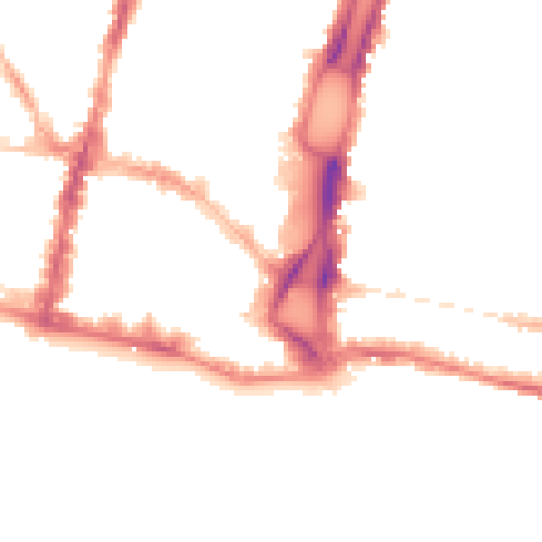 Night-time road noise heatmap for BN1 1EG