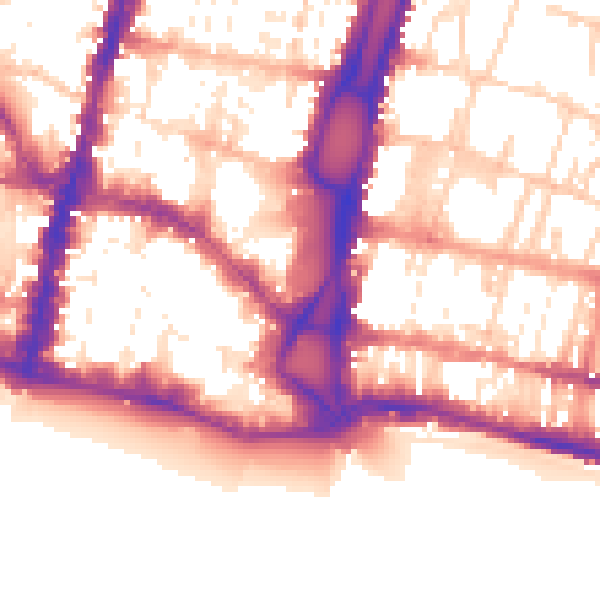 Daytime road noise heatmap for BN1 1EH