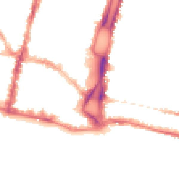 Night-time road noise heatmap for BN1 1EH