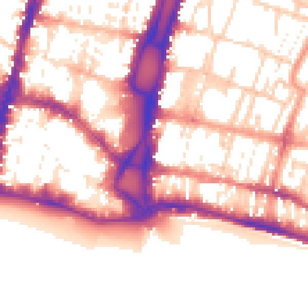 Daytime road noise heatmap for BN1 1EJ