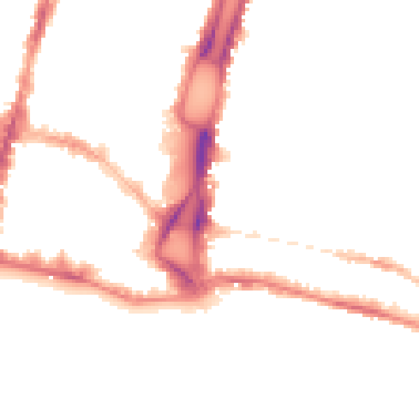 Night-time road noise heatmap for BN1 1EJ