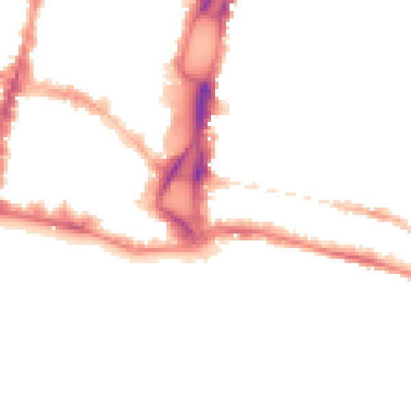 Night-time road noise heatmap for BN1 1EL