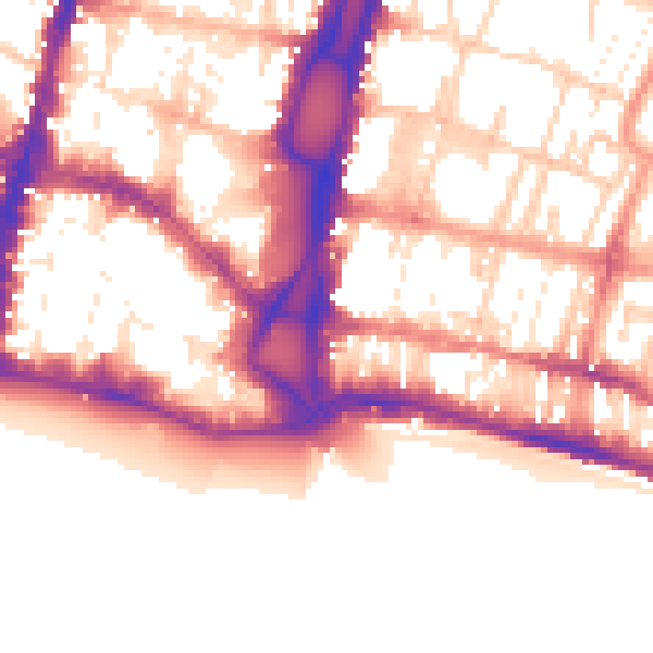 Daytime road noise heatmap for BN1 1EN