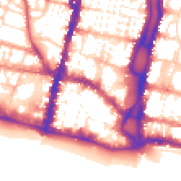 Daytime road noise heatmap for BN1 1EP
