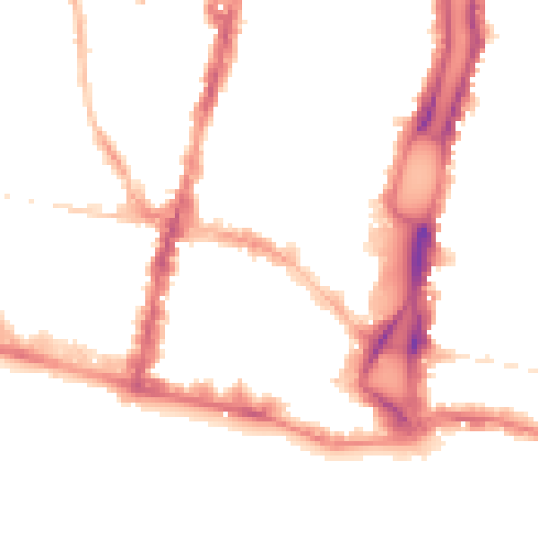 Night-time road noise heatmap for BN1 1EP
