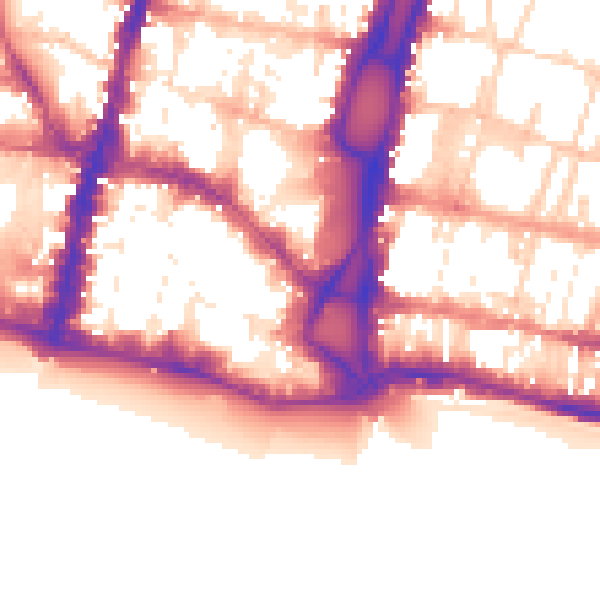 Daytime road noise heatmap for BN1 1FT