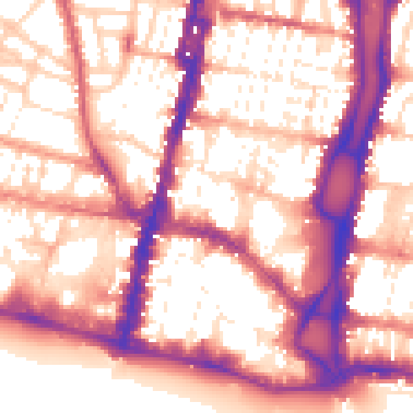 Daytime road noise heatmap for BN1 1GA