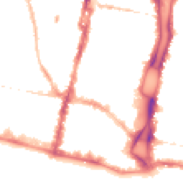 Night-time road noise heatmap for BN1 1GA
