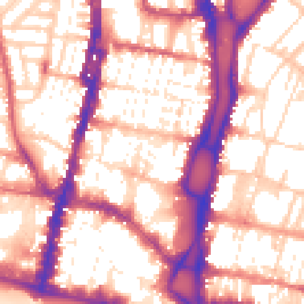 Daytime road noise heatmap for BN1 1GE