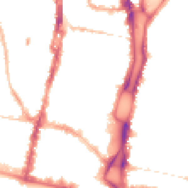 Night-time road noise heatmap for BN1 1GE