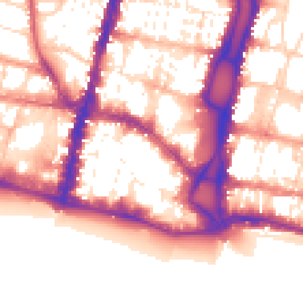 Daytime road noise heatmap for BN1 1GS