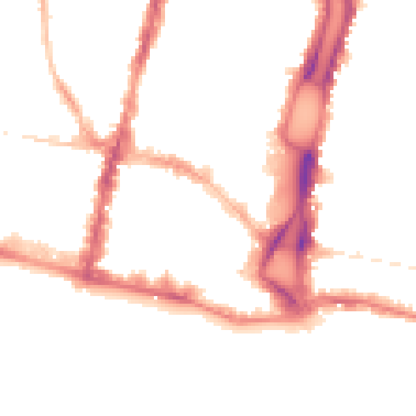 Night-time road noise heatmap for BN1 1GS
