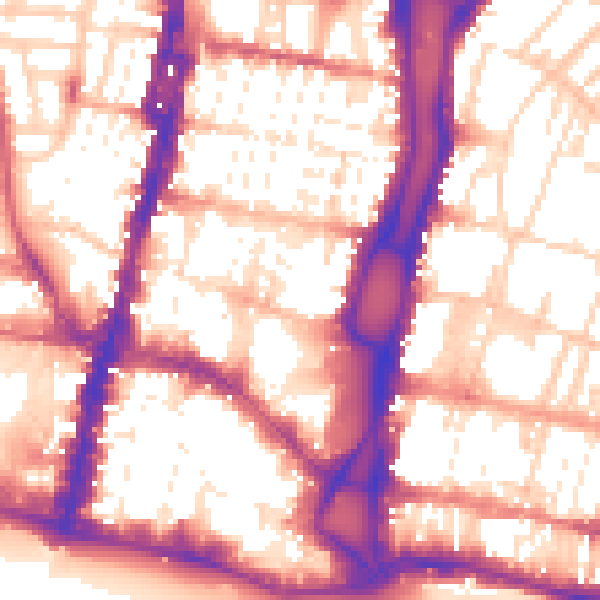 Daytime road noise heatmap for BN1 1GX