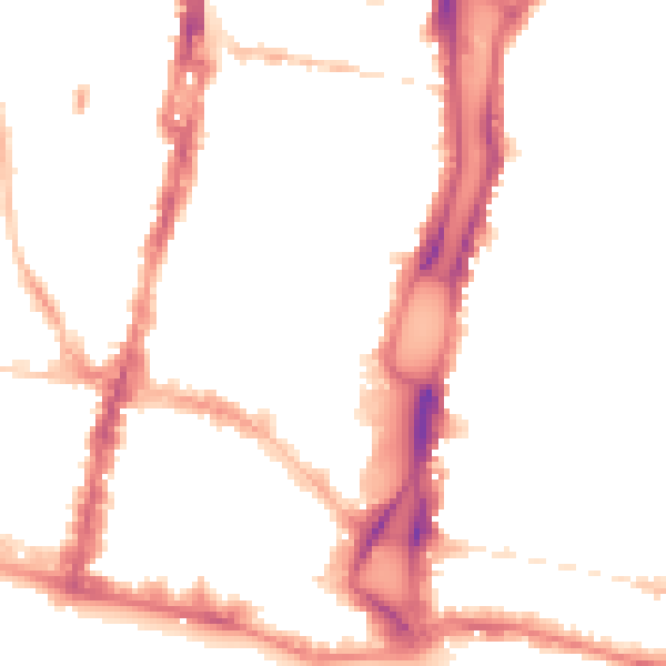 Night-time road noise heatmap for BN1 1GX