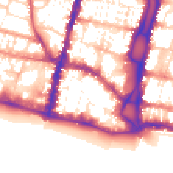 Daytime road noise heatmap for BN1 1HA