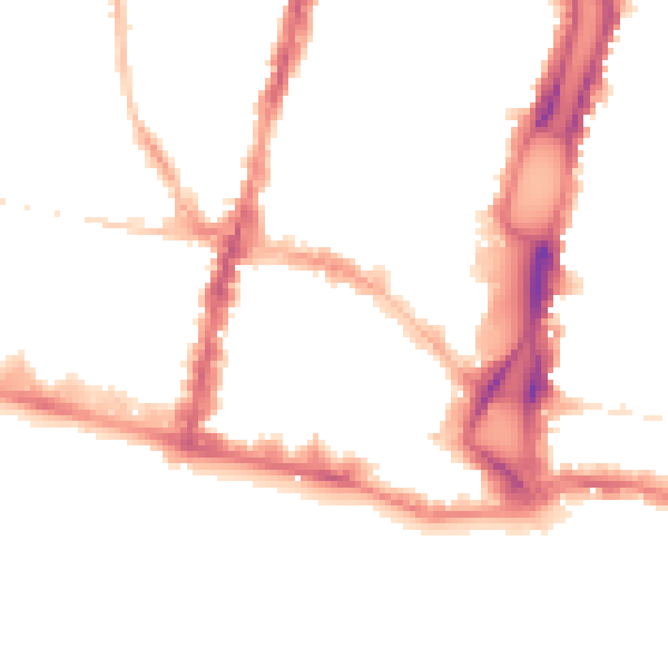Night-time road noise heatmap for BN1 1HA