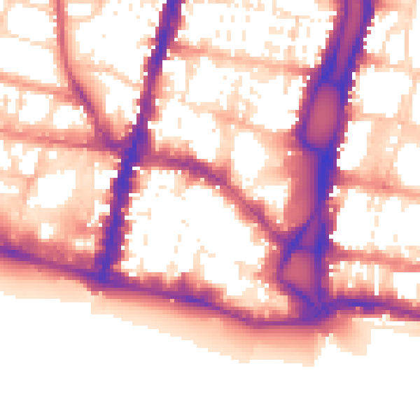 Daytime road noise heatmap for BN1 1HB