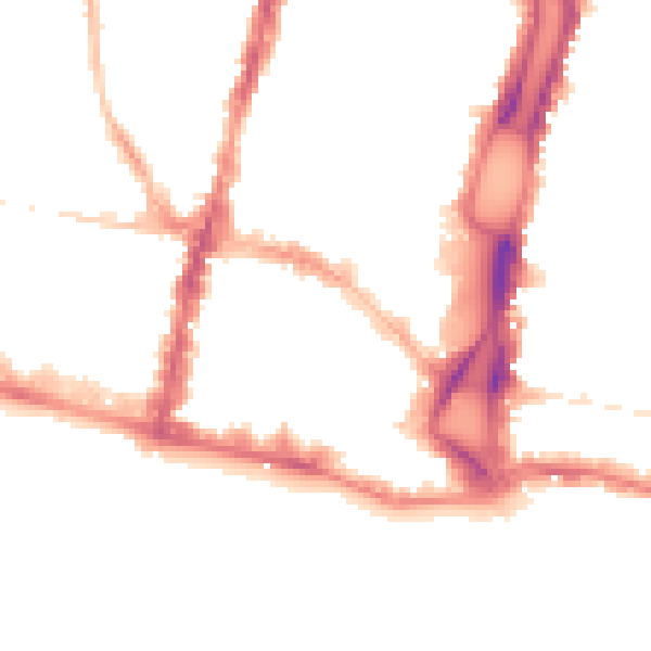 Night-time road noise heatmap for BN1 1HB