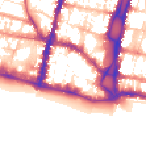 Daytime road noise heatmap for BN1 1HE