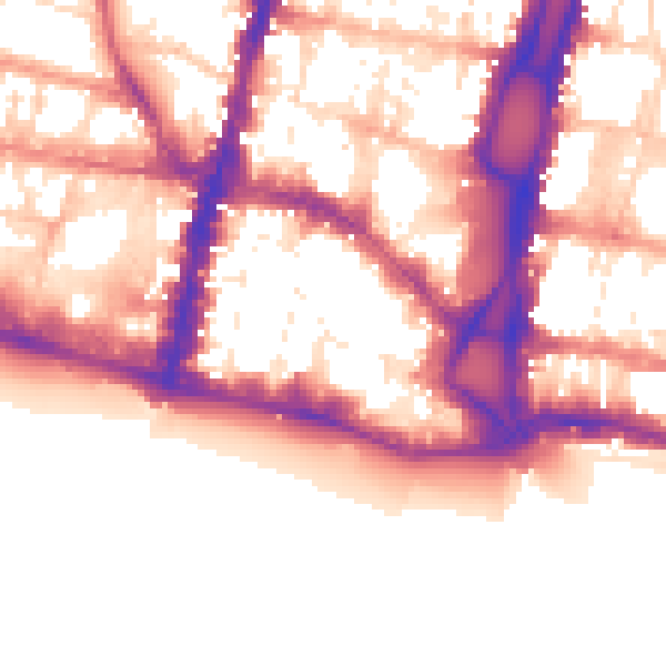Daytime road noise heatmap for BN1 1HF