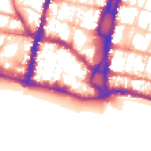 Daytime road noise heatmap for BN1 1HG