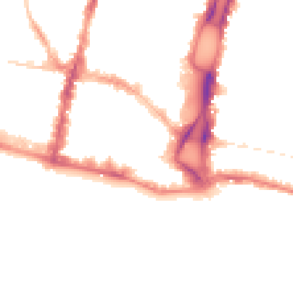 Night-time road noise heatmap for BN1 1HG