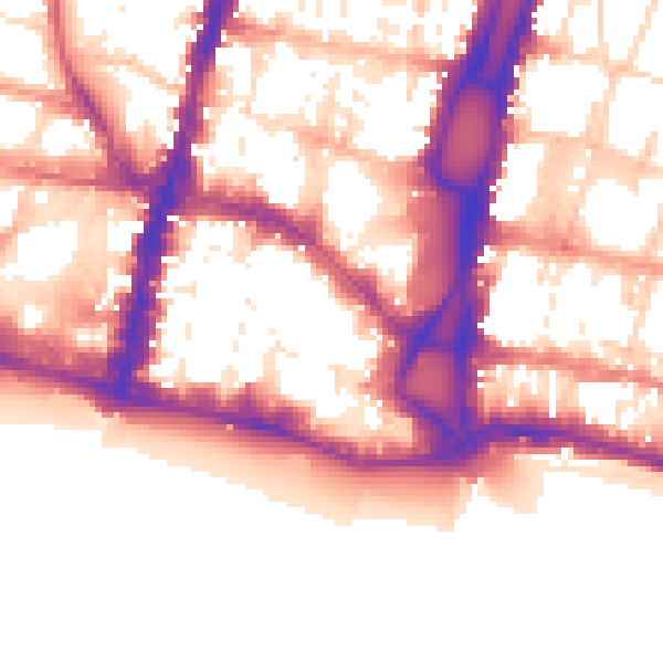 Daytime road noise heatmap for BN1 1HH