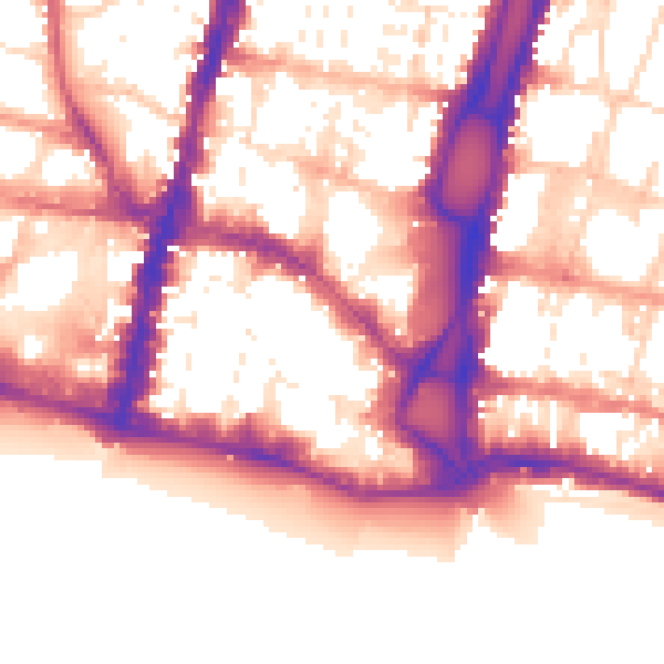 Daytime road noise heatmap for BN1 1HJ